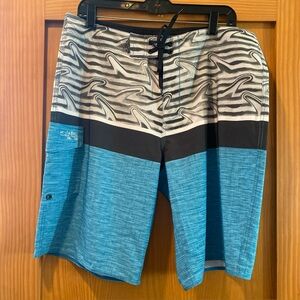 Salt Life Men’s SLX-QD Blue/Gray/Navy Swim Trunks Boardshorts NWT Size 34